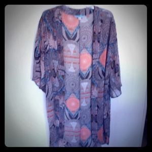 USA-MADE peacock print kimono